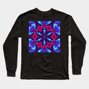 Psychedelic Kaleidoscope Blue and Red Long Sleeve T-Shirt